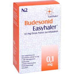 Abbildung: Budesonid Easyhaler 0,1 mg 200 Hub Inhalationspulver 1 St, Inhalationspulver PZN 06101848