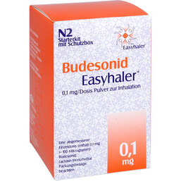 Abbildung: Budesonid Easyhaler 0,1 mg 200 Hub Starterkit 1 St, Inhalationspulver PZN 06101854