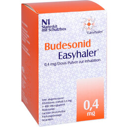 Abbildung: Budesonid Easyhaler 0,4 mg 100 Hub Starterkit 1 St, Inhalationspulver PZN 06101966