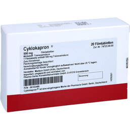 Abbildung: Cyklokapron Filmtabletten 20 St, Filmtabletten PZN 06102486