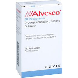 Abbildung: Alvesco 80 µg 120 Hub Dosieraerosol 1 St, Dosieraerosol PZN 06103882