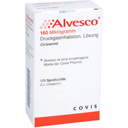 Abbildung: Alvesco 160 µg 120 Hub Dosieraerosol 1 St, Dosieraerosol PZN 06103942