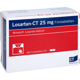 Abbildung: Losartan-CT 25 mg Filmtabletten 98 St, Filmtabletten PZN 06104226