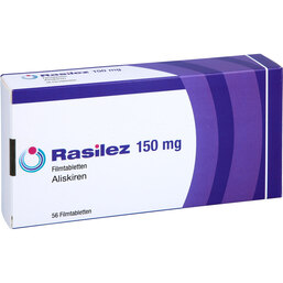 Abbildung: Rasilez 150 mg Filmtabletten 56 St, Filmtabletten PZN 06104628