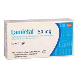 Abbildung: Lamictal 50 Tabletten 42 St, Tablette zur Herstellung einer Suspension zum Einnehmen PZN 06108365