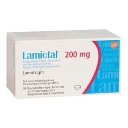 Abbildung: Lamictal 200 Tabletten 2X98 St, Tablette zur Herstellung einer Suspension zum Einnehmen PZN 06108477