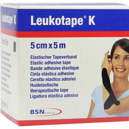 Abbildung: Leukotape K 5cm schwarz 1 St, Verband PZN 06110184