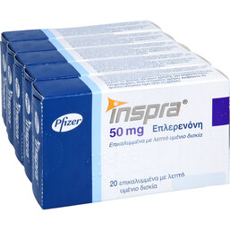 Abbildung: Inspra 50 mg Filmtabletten 100 St, Filmtabletten PZN 06111344