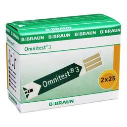 Abbildung: Omnitest 3 Blutzucker Sensoren Teststreifen Teststreifen, 2X25 St PZN 06117909