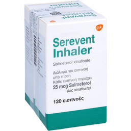 Abbildung: Serevent Fckw frei 120 Hub Dosieraerosol 2 St, Dosieraerosol PZN 06118719