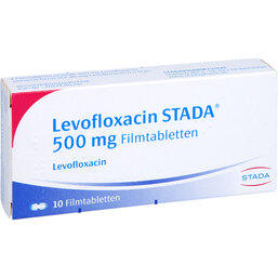 Abbildung: Levofloxacin STADA 500 mg Filmtabletten 10 St, Filmtabletten PZN 06120834