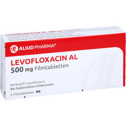 Abbildung: Levofloxacin AL 500 mg Filmtabletten 5 St, Filmtabletten PZN 06122371