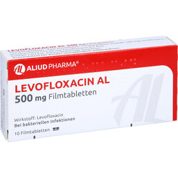Abbildung: Levofloxacin AL 500 mg Filmtabletten 10 St, Filmtabletten PZN 06122394