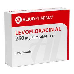 Abbildung: Levofloxacin AL 250 mg Filmtabletten 10 St, Filmtabletten PZN 06122448