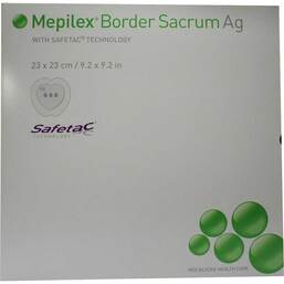 Abbildung: Mepilex Border Sacrum Ag Verband 23x23cm 5 St, Verband PZN 06130459