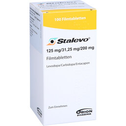 Abbildung: Stalevo 125 mg / 31,25 mg / 200 mg Filmtabletten 100 St, Filmtabletten PZN 06140073
