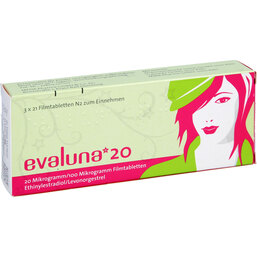 Abbildung: Evaluna 20 Filmtabletten 3X21 St, Filmtabletten PZN 06140162