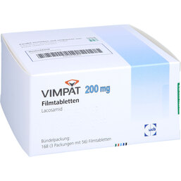 Abbildung: Vimpat 200 mg Filmtabletten 168 St, Filmtabletten PZN 06145053