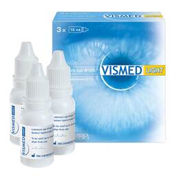 Abbildung: Vismed light Augentropfen 3X15 ml, Augentropfen PZN 06149192