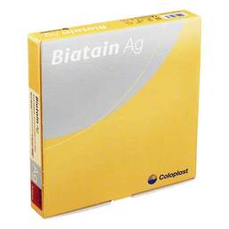 Abbildung: Biatain Ag Schaumverband 15x15cm nicht haftend 5 St, Verband PZN 06155353