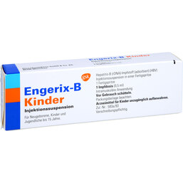 Abbildung: Engerix B Kinder Injektionssuspension in einer Fertigspritze ohne Kan 1X0.5 ml, Injektionssuspension PZN 06155413