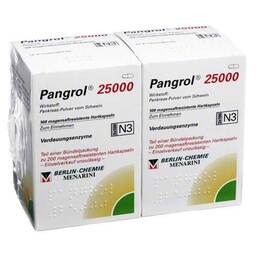 Abbildung: Pangrol 25000 Hartkapseln mit magensaftresistent überzogene Pell. 200 St, Hartkapseln mit magensaftresistent überzogenen Pellets PZN 06160578