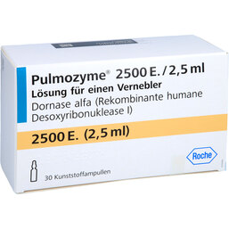 Abbildung: Pulmozyme Lösung z. Inhalation Kunststoffampullen 30 St, Lösung für einen Vernebler PZN 06172759