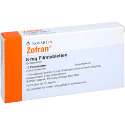 Abbildung: Zofran 8 mg Filmtabletten 10 St, Filmtabletten PZN 06180291