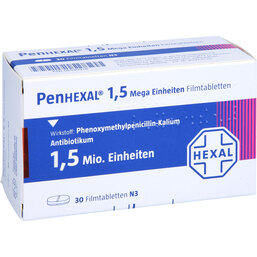 Abbildung: Penhexal 1,5 Mega Filmtabletten 30 St, Filmtabletten PZN 06190378