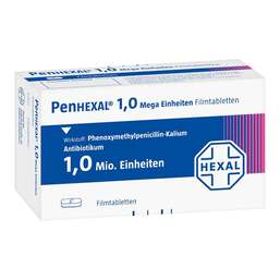 Abbildung: Penhexal 1,0 Mega Filmtabletten 30 St, Filmtabletten PZN 06190384