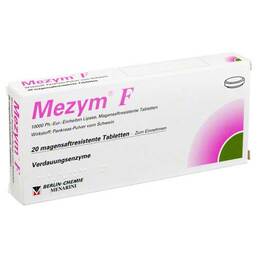 Abbildung: Mezym F magensaftresistente Tabletten 20 St, Tabletten magensaftresistent PZN 06190415