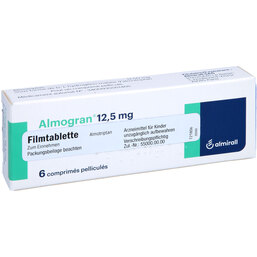 Abbildung: Almogran 12,5 mg Filmtabletten 6 St, Filmtabletten PZN 06195737