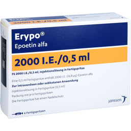 Abbildung: Erypo FS 2.000 I.E. / 0,5 ml Fertigspritzen 6X0.5 ml, Fertigspritzen PZN 06301257