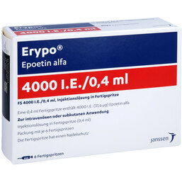 Abbildung: Erypo FS 4.000 I.E. / 0,4 ml Fertigspritzen 6X0.4 ml, Fertigspritzen PZN 06301286