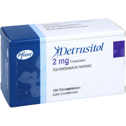 Abbildung: Detrusitol 2 mg Filmtabletten 100 St, Filmtabletten PZN 06306562