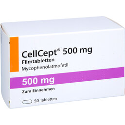 Abbildung: Cellcept 500 mg Filmtabletten 50 St, Filmtabletten PZN 06310084
