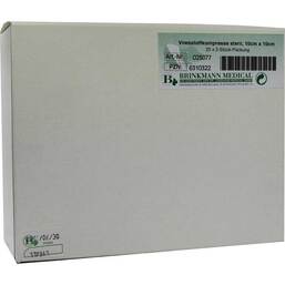 Abbildung: Vliesstoff-Kompressen 10x10 cm steril 4fach 25X2 St, Kompressen PZN 06310322