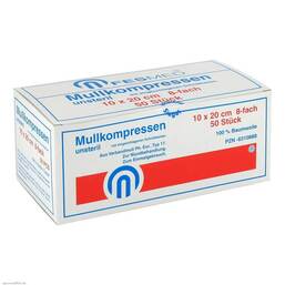 Abbildung: Mullkompressen ES 10x20 cm unsteril 8-fach 50 St, Kompressen PZN 06310888