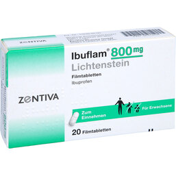Abbildung: Ibuflam 800 mg Lichtenstein Filmtabletten 20 St, Filmtabletten PZN 06313438