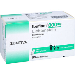 Abbildung: Ibuflam 800 mg Lichtenstein Filmtabletten 50 St, Filmtabletten PZN 06313444