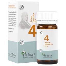 Abbildung: Biochemie Pflüger 4 Kalium chloratum D 6 Tabletten Tabletten, 100 St PZN 06318909
