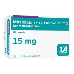 Abbildung: Mirtazapin 1A Pharma 15 mg Schmelztabletten 6 St, Schmelztabletten PZN 06320332