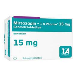 Abbildung: Mirtazapin 1A Pharma 15 mg Schmelztabletten 48 St, Schmelztabletten PZN 06320349