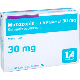 Abbildung: Mirtazapin 1A Pharma 30 mg Schmelztabletten 48 St, Schmelztabletten PZN 06320912