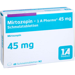Abbildung: Mirtazapin 1A Pharma 45 mg Schmelztabletten 48 St, Schmelztabletten PZN 06320970