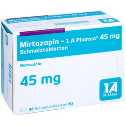 Abbildung: Mirtazapin 1A Pharma 45 mg Schmelztabletten 96 St, Schmelztabletten PZN 06320987