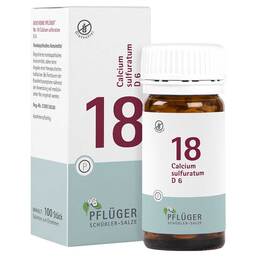 Abbildung: Biochemie Pflüger 18 Calcium sulfuratum D 6 Tabletten Tabletten, 100 St PZN 06322383
