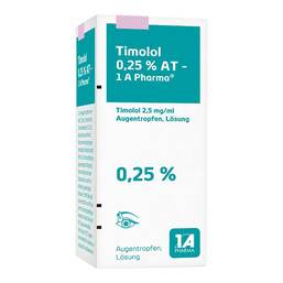 Abbildung: Timolol 0,25% AT 1A Pharma Augentropfen 5 ml, Augentropfen PZN 06324229