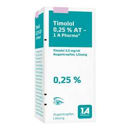 Abbildung: Timolol 0,25% AT 1A Pharma Augentropfen 3X5 ml, Augentropfen PZN 06324235