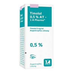 Abbildung: Timolol 0,5% AT 1A Pharma Augentropfen 5 ml, Augentropfen PZN 06324241